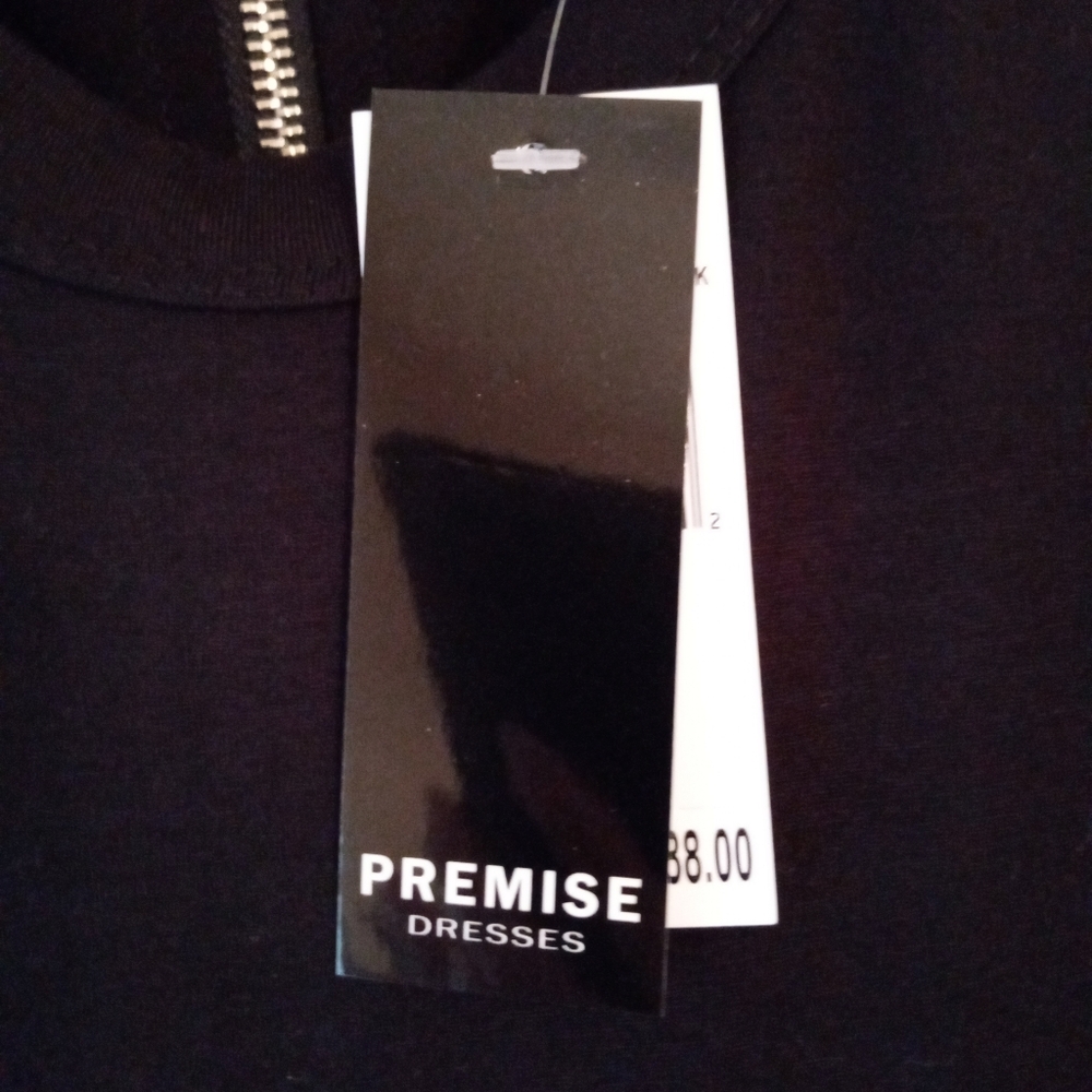 NWT Premier Dresses Black Jersey Maxi Dress, TALL 57" Length, Size M - Picture 2 of 8